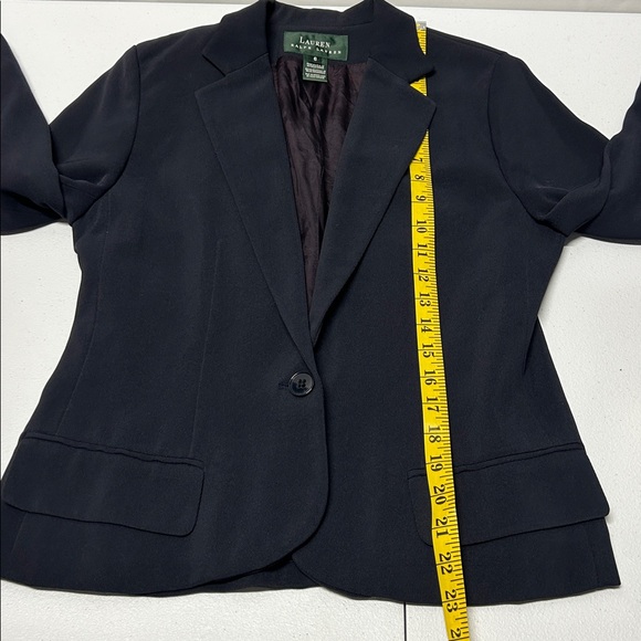 Lauren Ralph Lauren VTG Blazer Women Sz 6 Navy 1 Button Button Cuffs Made in USA - Picture 9 of 9